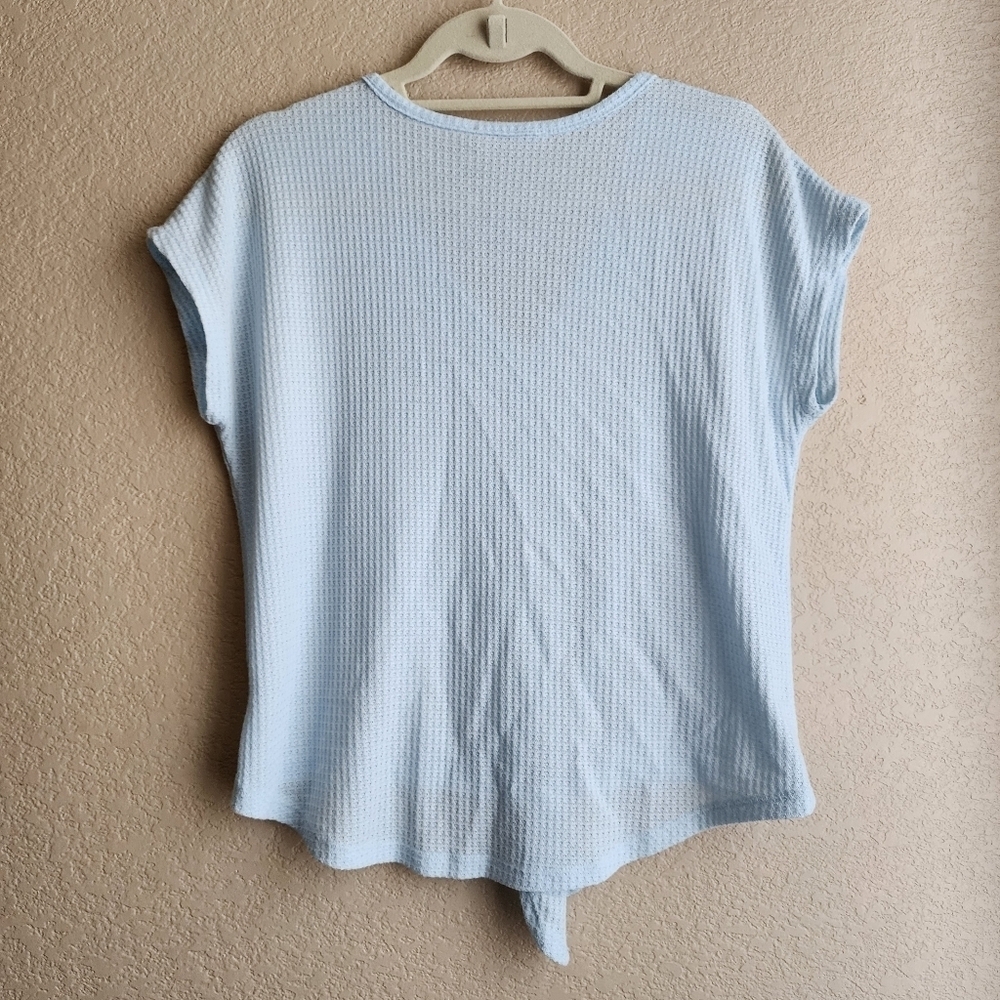 Hippie Rose Sky Blue Button-Down Short Sleeve Juniors Top Size M - Picture 7 of 10